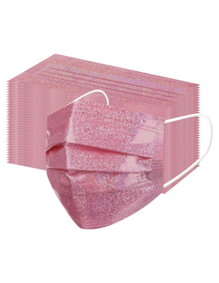 Paquete de 50 Máscaras Faciales Desechables SOGOODED Rosa 3 Capas