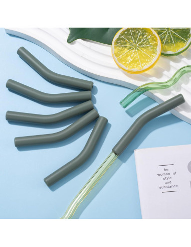 6 Puntas de Silicona Verde Militar HINZIC 8mm Reutilizables