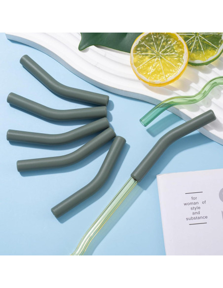 6 Puntas de Silicona Verde Militar HINZIC 8mm Reutilizables