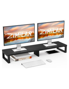 Soporte Doble para Monitor Zimilar de Madera 100cm Negro