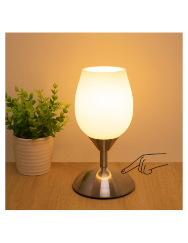 Lámpara Táctil Dimmable Boncoo Cup-Lamp-W Plata 21.2cm