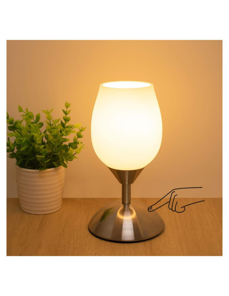 Lámpara Táctil Dimmable Boncoo Cup-Lamp-W Plata 21.2cm