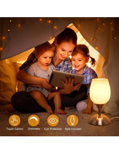 Lámpara Táctil Dimmable Boncoo Cup-Lamp-W Plata 21.2cm 2