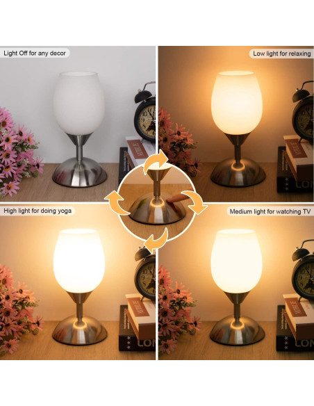 Lámpara Táctil Dimmable Boncoo Cup-Lamp-W Plata 21.2cm