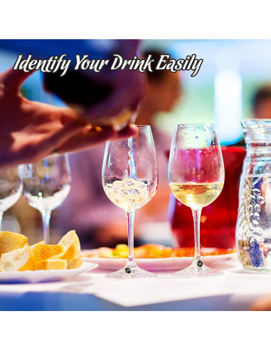 Marcadores de Copas de Vino Hicarer 26 Piezas Letras Cristal