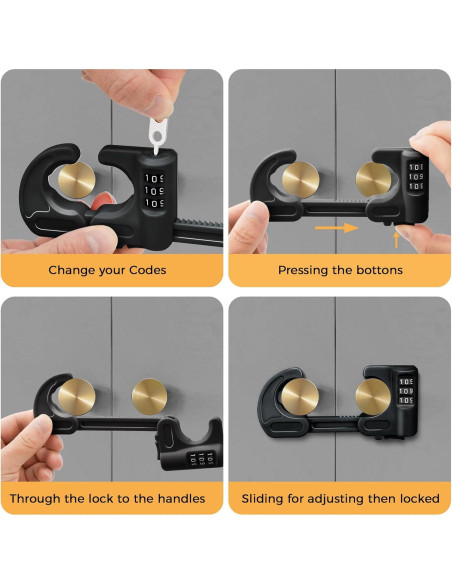 4 Cerraduras de Gabinete de Seguridad HoneSecur para Niños
