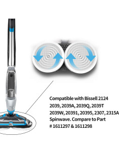 Paquete de 12 Almohadillas de Fregona Bissell SpinWave 2