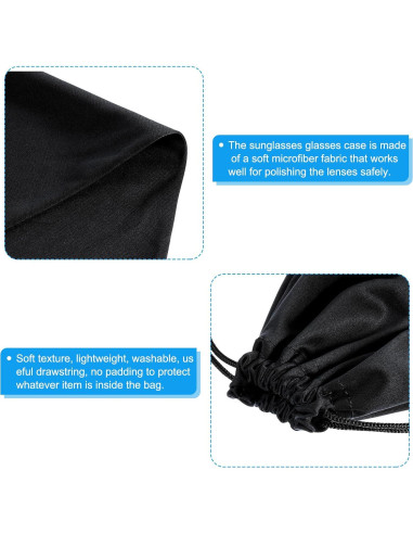 Bolsa de Gafas de Esquí PATIKIL Microfibra 18x27cm 2 Unidades