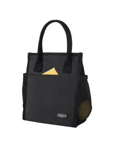 Bolsa Térmica Fmeida Negra 6.75L con Bolsillos para Almuerzo