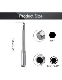 Portabrocas Utoolmart 2 Piezas 1/4" Hexagonal 150mm 2