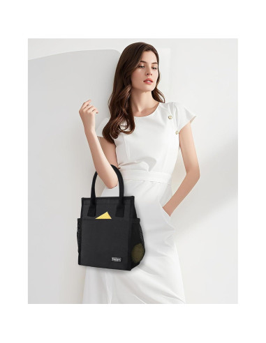 Bolsa Térmica Fmeida Negra 6.75L con Bolsillos para Almuerzo