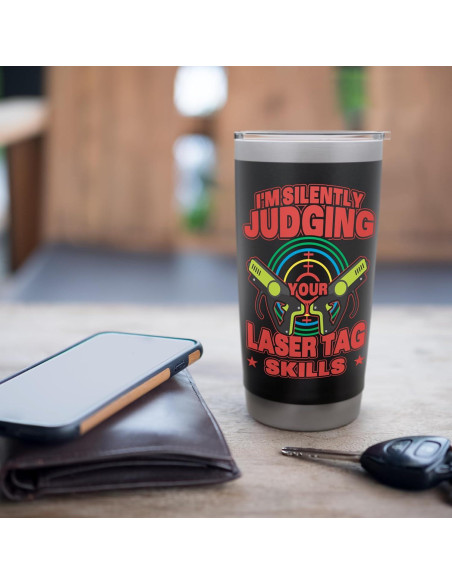 Taza Aislada de Acero Inoxidable 20 oz Favoritos de Fiesta Laser Tag