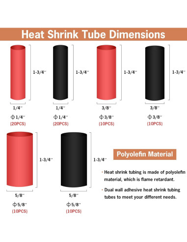 Kit 150 Terminales de Cobre dojobkinb con 80 Tubos Termocontraíbles