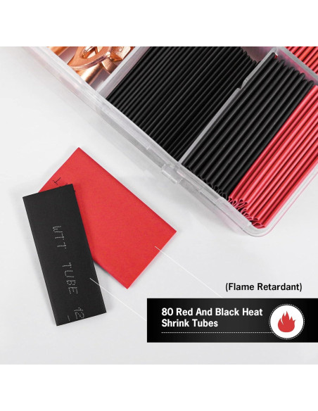 Kit 150 Terminales de Cobre dojobkinb con 80 Tubos Termocontraíbles
