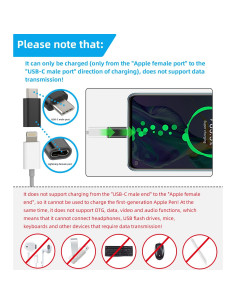 Adaptador USB C Macho a Lightning Hembra WASRUYI 3 Pack 2