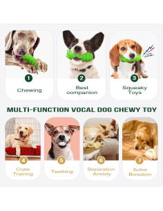 Juguete para perros TLKNG verde grande indestructible chirriante 2