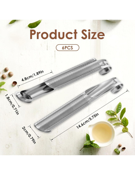 6 Infusores de Té de Acero Inoxidable JOUTYFOR 14.5 cm