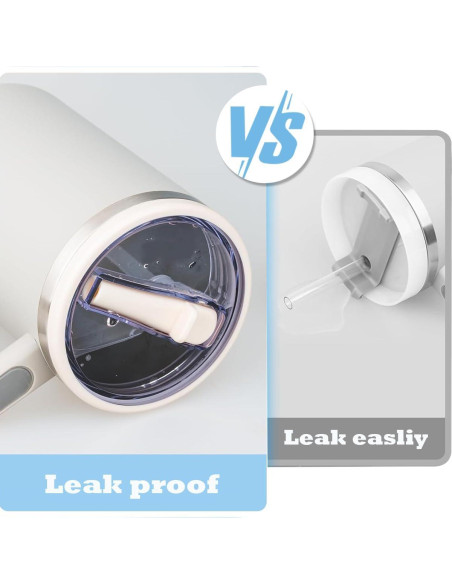 Tapa a Prueba de Fugas para Vaso Stanley 40 oz Beige - 2 Piezas Tapa a Prueba de Fugas para Vaso Stanley 40 oz Beige - 2 Piezas