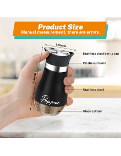 Juego de Saleros y Pimenteros Arrozon 4 oz Acero Inoxidable 2