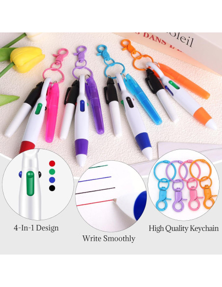 Paquete de 4 bolígrafos resaltadores KINYFY mini azules