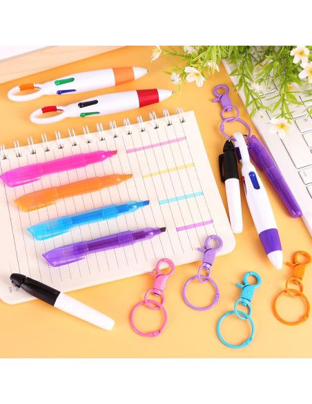 Paquete de 4 bolígrafos resaltadores KINYFY mini azules