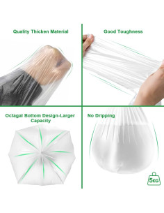 Bolsas de Basura Pequeñas WAIKAS 1.2 Galones 145 Cuentas 2