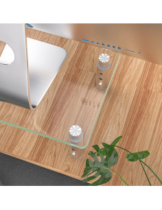 Soporte para Monitor Ajustable Hemudu - 3 Alturas, Vidrio Templado 2