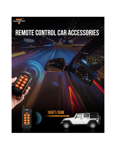 Control Remoto Inalámbrico Auxbeam RC-800 para Panel 8 Gang