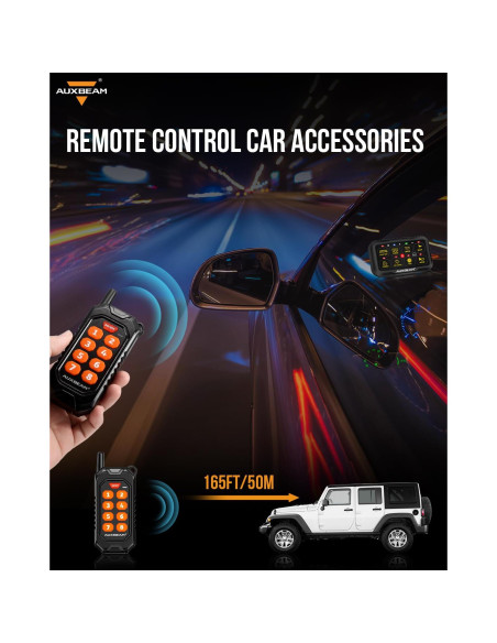 Control Remoto Inalámbrico Auxbeam RC-800 para Panel 8 Gang