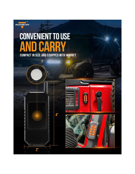 Control Remoto Inalámbrico Auxbeam RC-800 para Panel 8 Gang