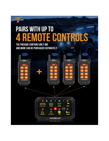 Control Remoto Inalámbrico Auxbeam RC-800 para Panel 8 Gang