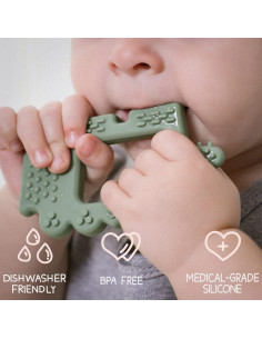 Juguete de Dentición Moonkie Cocodrilo Púrpura Silicona BPA Libre 2