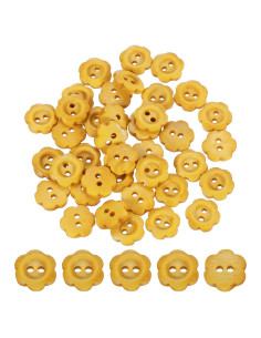 Botones de Madera en Forma de Flor uxcell 50Pcs 11mm Beige