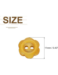 Botones de Madera en Forma de Flor uxcell 50Pcs 11mm Beige 2