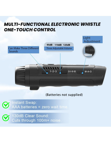 Silbato Electrónico ZHT ARS-17 con Luz LED - 3 Tonos y Volumen Ajustable