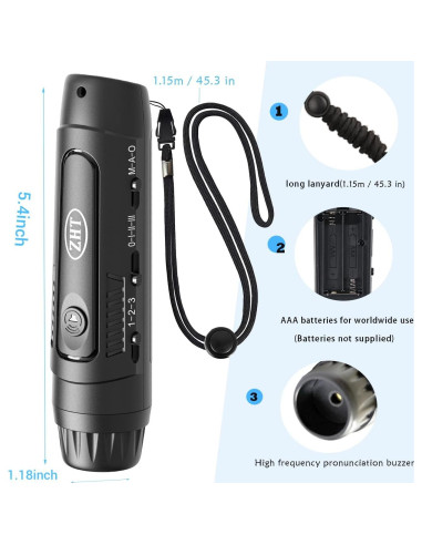Silbato Electrónico ZHT ARS-17 con Luz LED - 3 Tonos y Volumen Ajustable