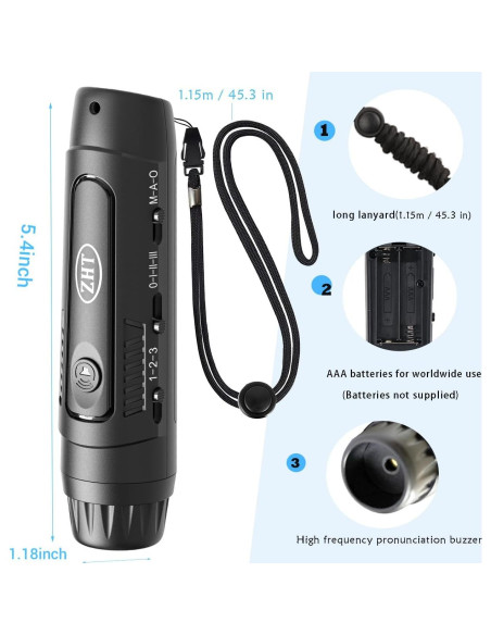 Silbato Electrónico ZHT ARS-17 con Luz LED - 3 Tonos y Volumen Ajustable