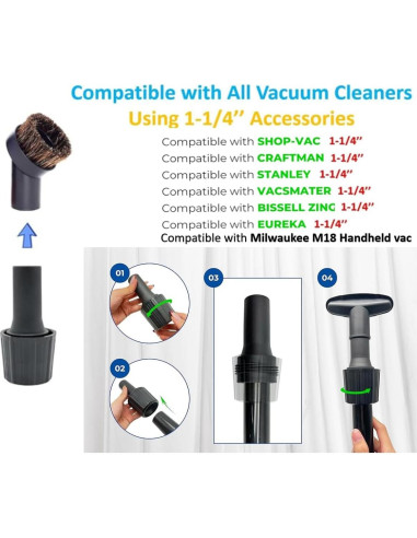 Cepillo de Polvo para Aspiradora GHAMADE 32mm - 2 Piezas