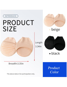 Calcetines cortos acolchados para mujer SooGree - Beige y Negro 2