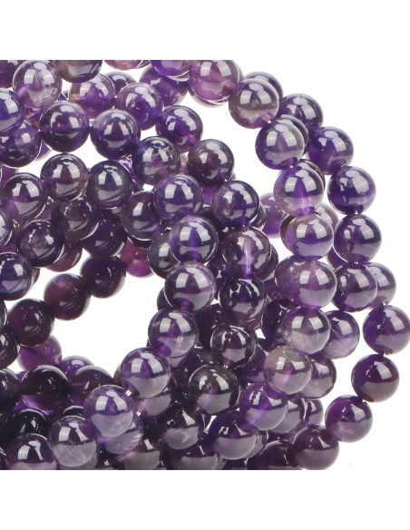 100 Perlas de Amatista 6mm Redondas para Joyería - Perlas Masivas