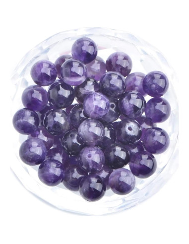 100 Perlas de Amatista 6mm Redondas para Joyería - Perlas Masivas
