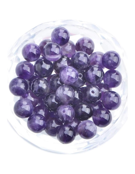 100 Perlas de Amatista 6mm Redondas para Joyería - Perlas Masivas