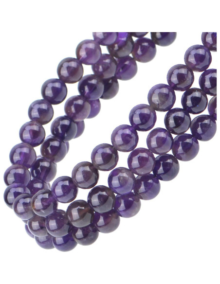 100 Perlas de Amatista 6mm Redondas para Joyería - Perlas Masivas