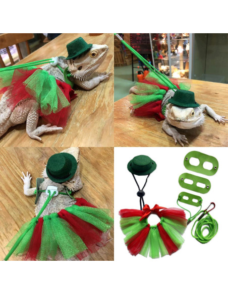 Conjunto de Disfraz para Dragón Barbudo TTMIMIK - Arnés, Sombrero y Tutu Conjunto de Disfraz para Dragón Barbudo TTMIMIK - Arnés, Sombrero y Tutu