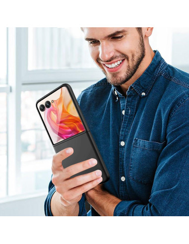 Funda para Motorola Razr Plus 2024 con protector de pantalla negro