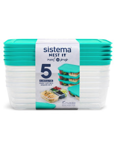 Contenedores de Almacenamiento de Comida Sistema Nest It 8 Tazas 5 Pzas