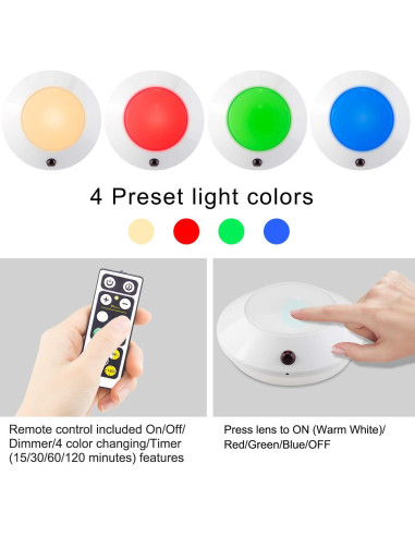 Luz de Techo LED BIGLIGHT Inalámbrica 170 Lúmenes 4 Colores