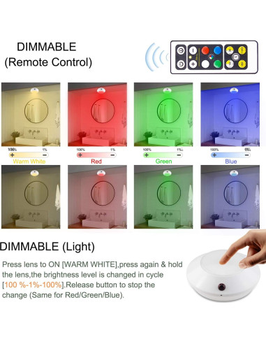 Luz de Techo LED BIGLIGHT Inalámbrica 170 Lúmenes 4 Colores