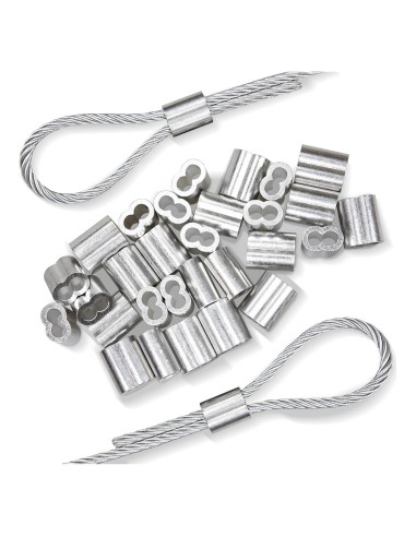 Manga de Crimpado de Aluminio Tingheng 30Pcs 6mm para Cables