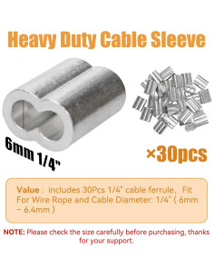 Manga de Crimpado de Aluminio Tingheng 30Pcs 6mm para Cables 2